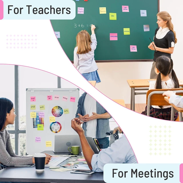 Alt view image 3 of 7 - 3x3 Inches Sticky Notes, 8 Pastel Self-Stick Pads, 800 Sheets, for School Office