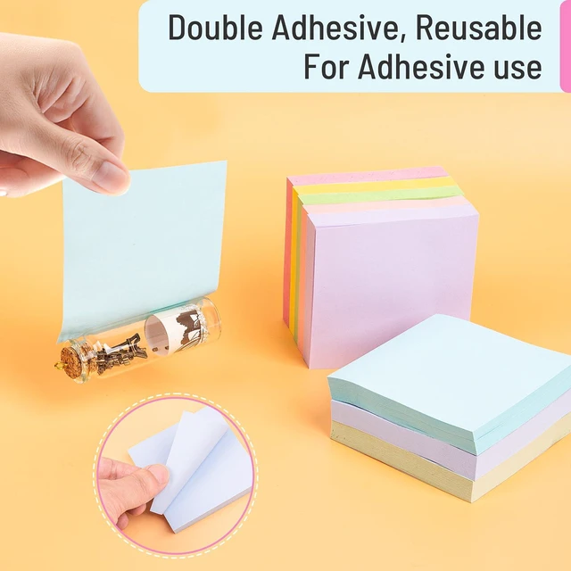 Alt view image 6 of 7 - 3x3 Inches Sticky Notes, 8 Pastel Self-Stick Pads, 800 Sheets, for School Office