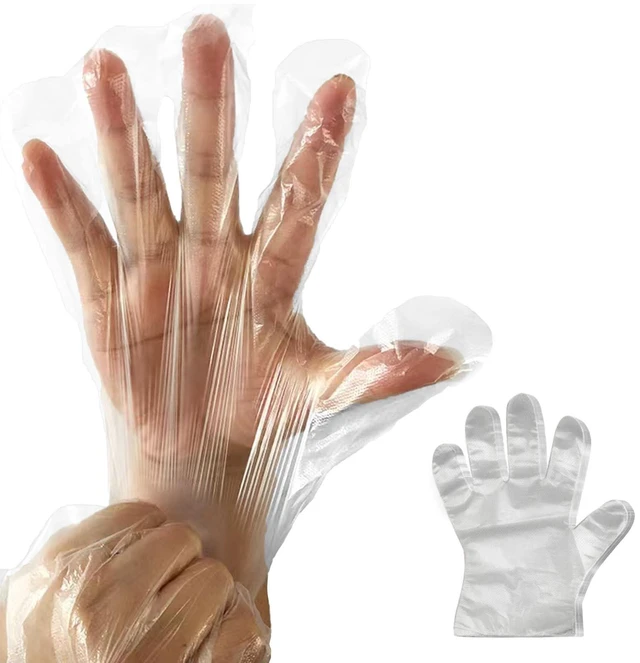 Main image of 400 Count Disposable Plastic Gloves, Latex-Free, Powder-Free, One Size, Clear, for Cooking, Catering, Cleaning, Food Handling