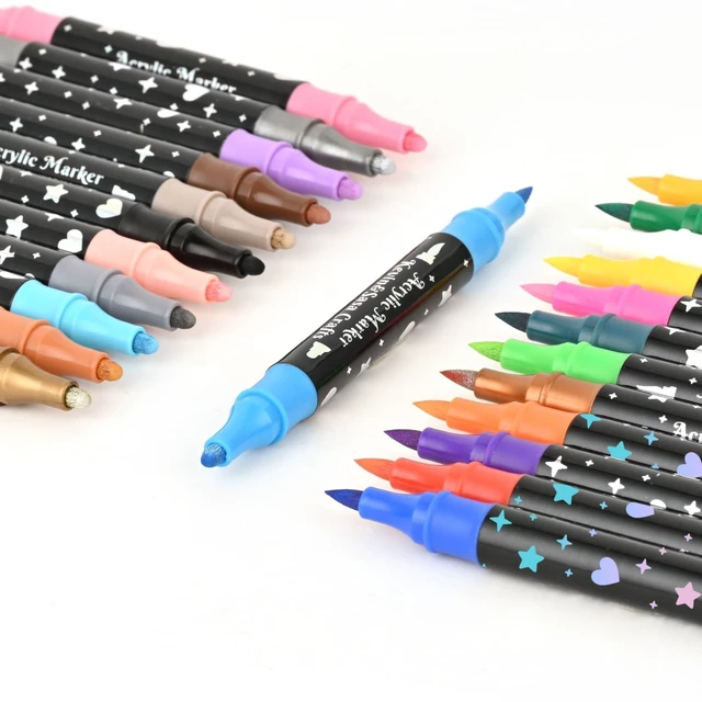 Alt view image 2 of 6 - KEVIN&SASA CRAFTS 24-Color Dual-Tip Acrylic Paint Markers Set