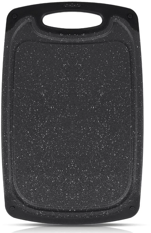 Main image of 5"7.7" Plastic Cutting Board, Food Grade, BPA-Free, Non-Slip Juice Groove, Dishwasher Safe, Double-Sided, Dark Gray