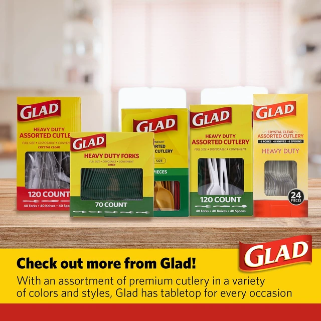 Alt view image 6 of 6 - Glad Clear Disposable Plastic Spoons, 24-Pack