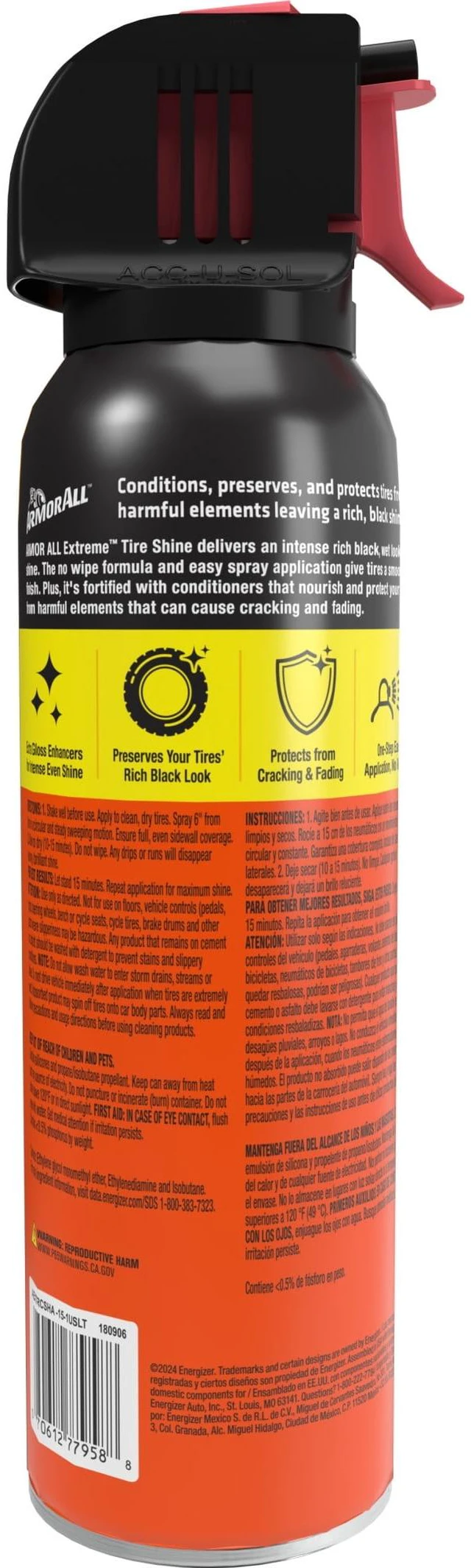Alt view image 4 of 6 - Armor All Extreme Tire Shine Spray 15 fl oz Bottle
