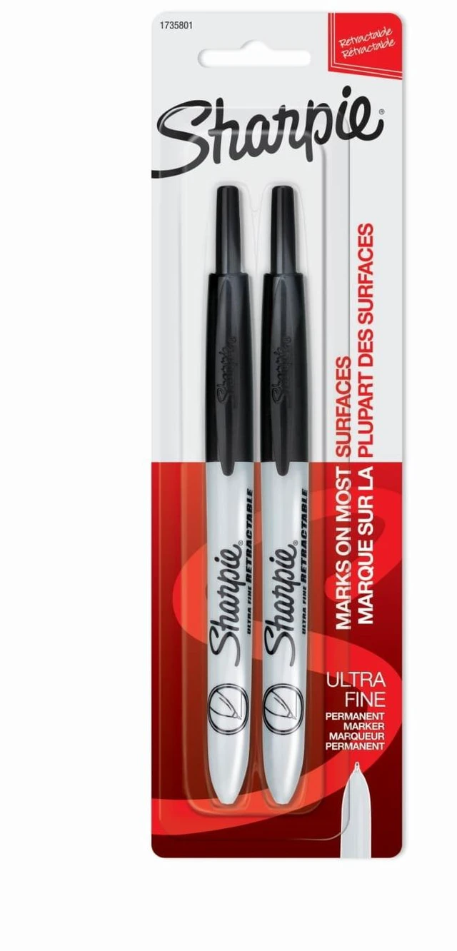 Main image of Sharpie Ultra Fine Tip Retractable Permanent Markers, 2 Count