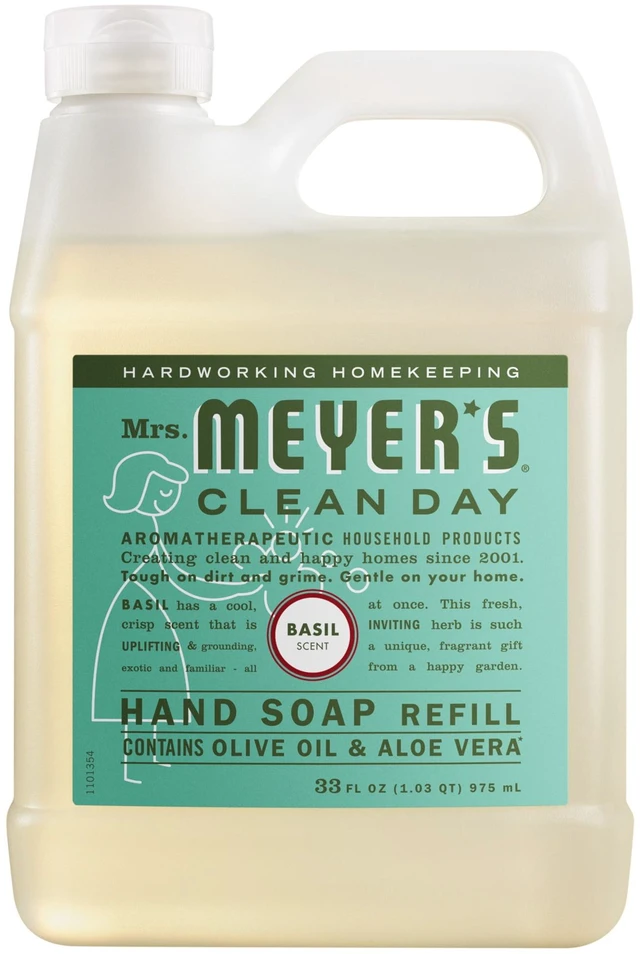 Main image of Mrs. Meyer's Clean Day Hand Soap Refill, Basil Scent, 33 Fl Oz