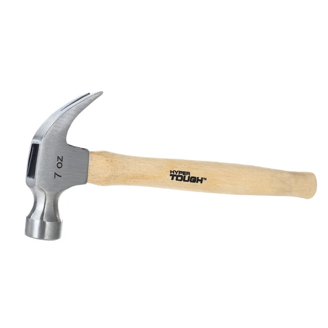 Alt view image 2 of 4 - Hyper Tough 7oz Wood Handle Claw Hammer with Smooth Face