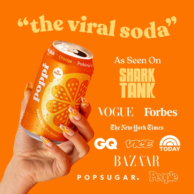 Alt view image 2 of 6 - Poppi Orange Prebiotic Soda 12 fl oz, 4 Pack