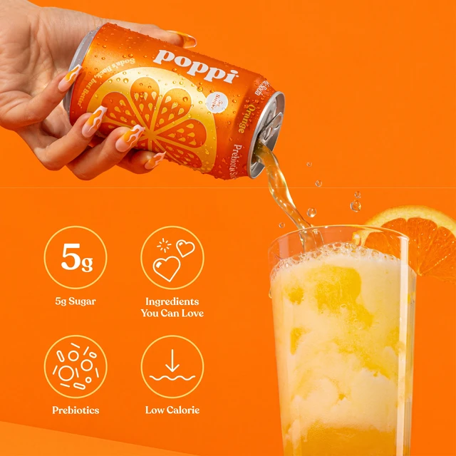 Alt view image 6 of 6 - Poppi Orange Prebiotic Soda 12 fl oz, 4 Pack