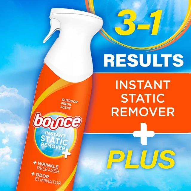 Alt view image 5 of 6 - Bounce Rapid Touch-Up 3-in-1 Static Remover, Wrinkle Releaser, Fabric Refreshing Odor Eliminator, Fresh Scent, 9.7 oz