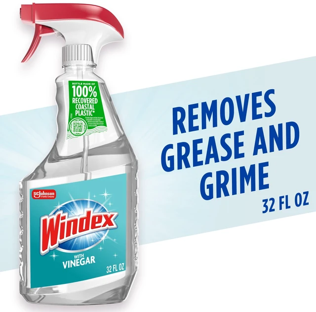 Main image of Windex with Vinegar Glass, Window, Mirror, and Stove Top Cleaner, Spray Bottle, 32fl oz