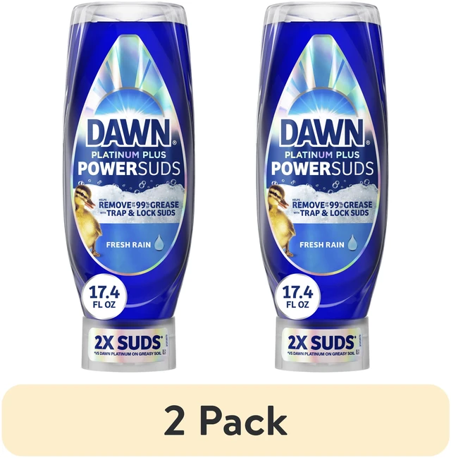 Main image of Dawn Platinum Plus PowerSuds Liquid Dish Soap, 2 Pack, 17.4 oz Each, EZ-Squeeze Bottle