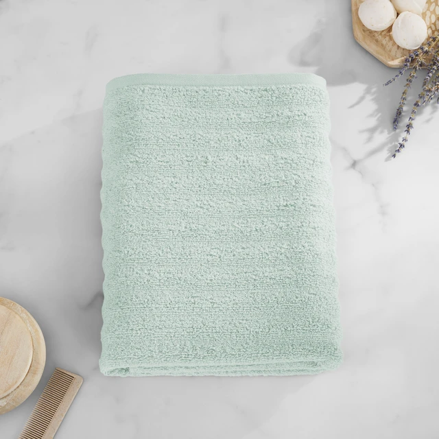 Alt view image 4 of 6 - Mainstays Performance Textured Towel, Soft Sea, 30in x 54in