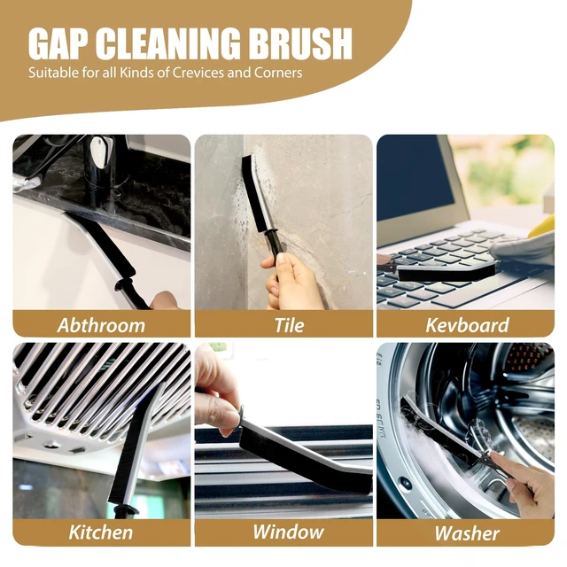 Alt view image 2 of 5 - 8-Piece Hard Bristle Gap and Grout Cleaning Brush Set for Kitchen, Bathroom and Hard-to-Reach Areas
