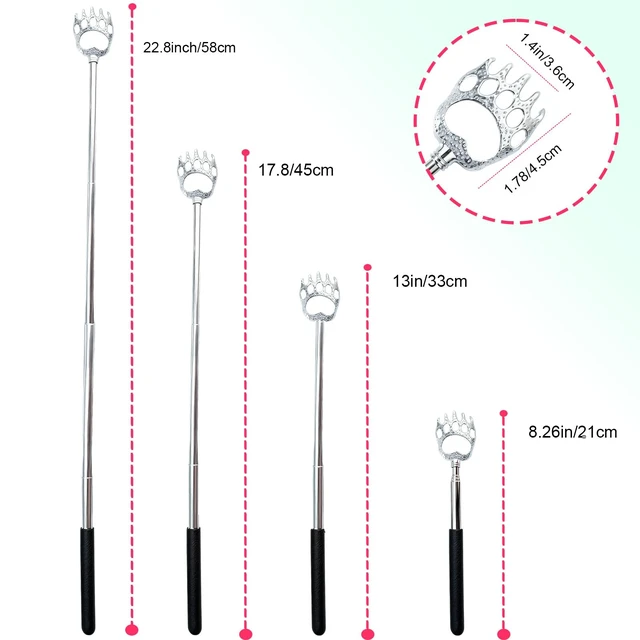 Alt view image 5 of 6 - 2-Pack Retractable Metal Bear Claw Back Scratcher