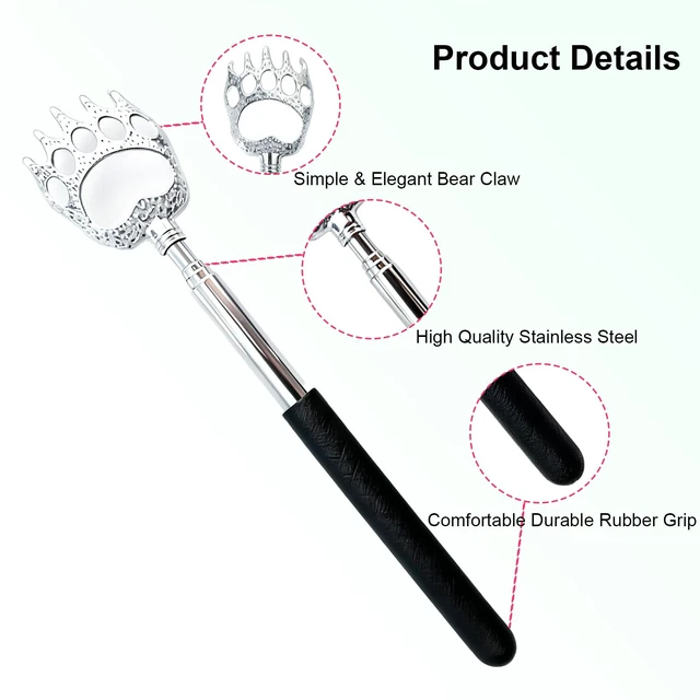 Alt view image 6 of 6 - 2-Pack Retractable Metal Bear Claw Back Scratcher