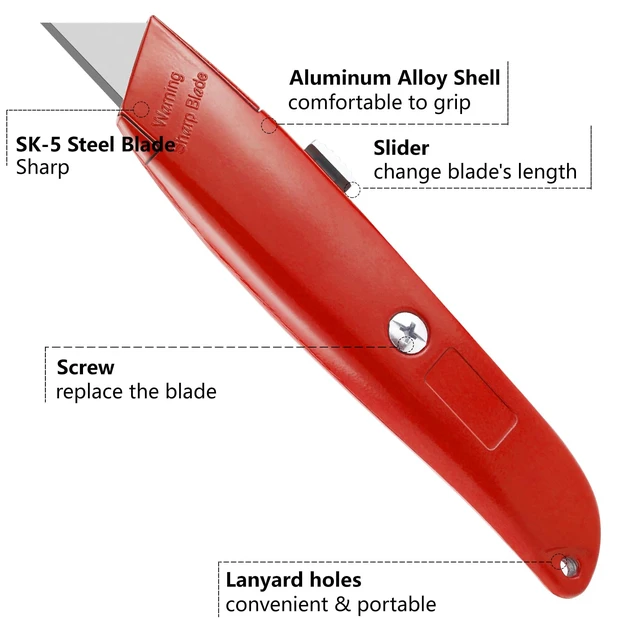 Alt view image 4 of 6 - DIYSELF 2 Pack Retractable Utility Knife Box Cutter PVC Pipe Cutter