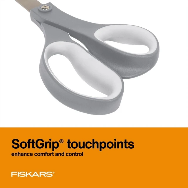 Alt view image 3 of 6 - Fiskars 8" SoftGrip Everyday All Purpose Scissors, Office and Crafts, Grey