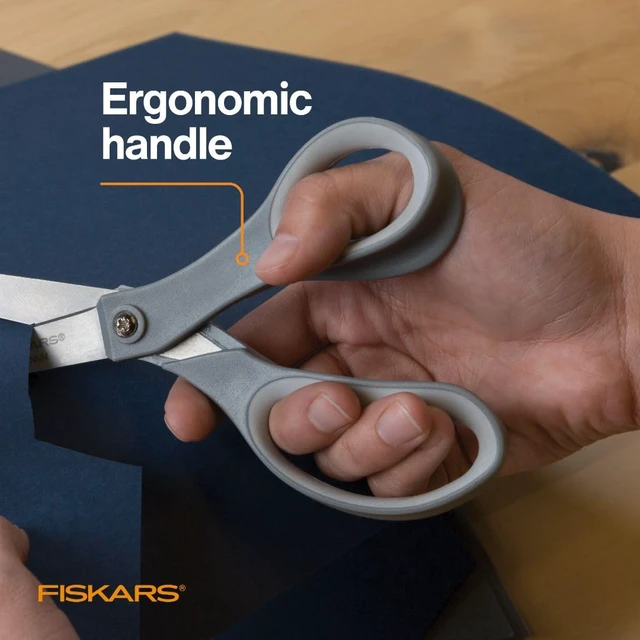 Alt view image 2 of 6 - Fiskars 8" SoftGrip Everyday All Purpose Scissors, Office and Crafts, Grey