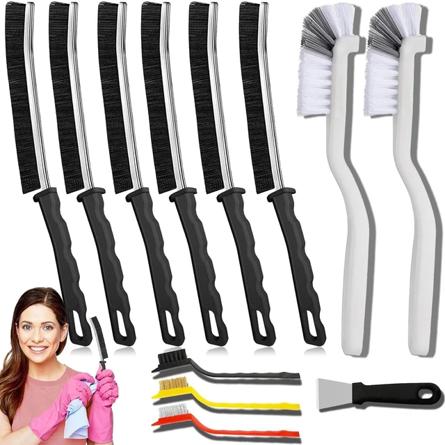 Main image of 12-Pack Heavy Duty Hard Bristle Crevice Cleaning Brush Tool, Ultra-Thin Grout Scrubber for Bathroom Toilet Bathtub Kitchen Sink Window Tracks