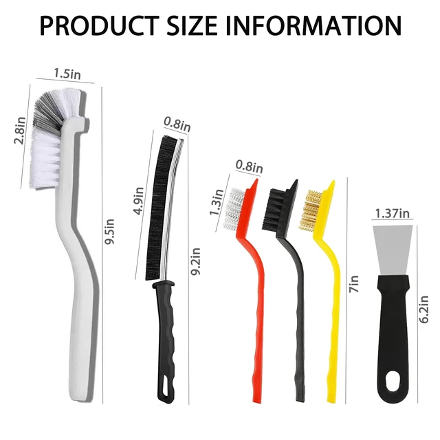 Alt view image 3 of 6 - 12-Pack Heavy Duty Hard Bristle Crevice Cleaning Brush Tool, Ultra-Thin Grout Scrubber for Bathroom Toilet Bathtub Kitchen Sink Window Tracks