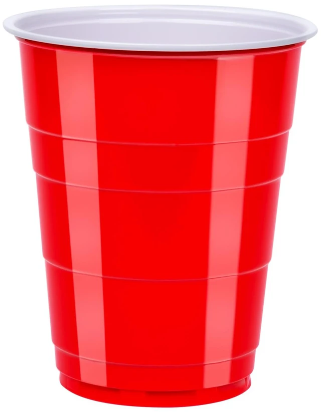 Alt view image 2 of 6 - Amazon Basics Sturdy Disposable Plastic Party Cups, 18oz, 50 Count, Red, BPA-Free