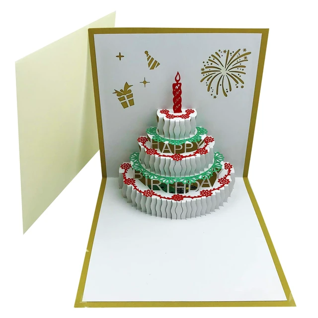 Alt view image 3 of 5 - 3D Pop Up Birthday Cards with Warming LED Light and Birthday Cake Music, 1 Pack, for Mom, Wife, Sister, Boy, Girl, Friends