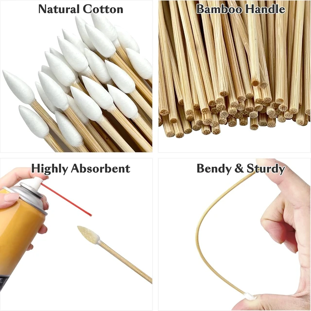 Alt view image 4 of 6 - 200 Count 6-Inch Pointed Cotton Swabs for Gun Cleaning
