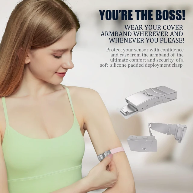 Alt view image 3 of 7 - Divoti Sensor Cover Armband for Dexcom G7 | Adjustable, Trim-to-Fit CGM Holder | Adhesive-Free, Hypoallergenic Silicone | Secure, Comfortable Fit for Active Daily Wear & All Arm Sizes- Black