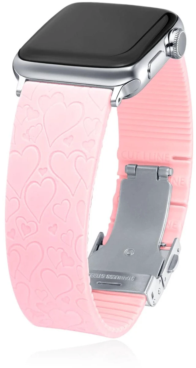 Main image of Engraved Silicone Sport Bands Compatible with Apple Watch, All Series - Style, 45/44/42-MM OR 41/40/38-MM