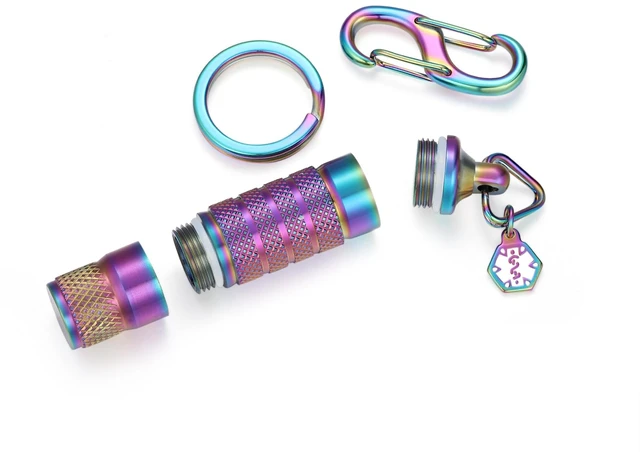 Main image of Divoti Precision CNC Machined Stainless Steel Emergency Pill Holder Keychain - Micro