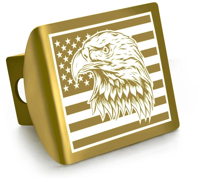 Main image of Steel Hawk Heavy Duty American Flag Eagle 304L Stainless Hitch Cover 2''/G