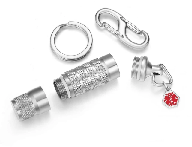 Main image of Divoti Precision CNC Machined Stainless Steel EDC Pill Fob - Micro/Stainless w/Extender