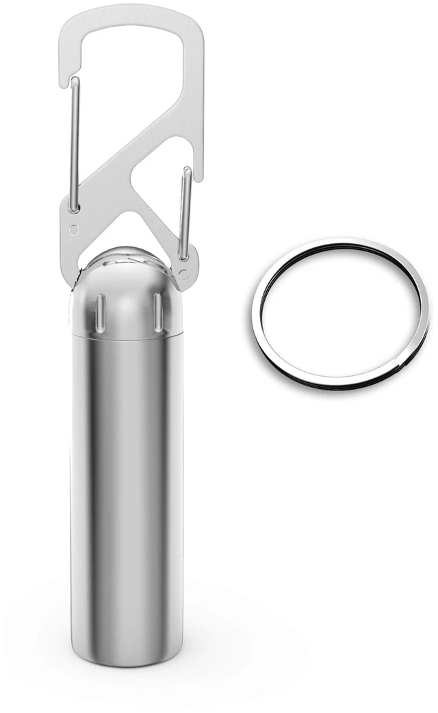 Main image of Divoti Precision CNC Machined Stainless Steel Emergency Pill Holder Keychain - Medium