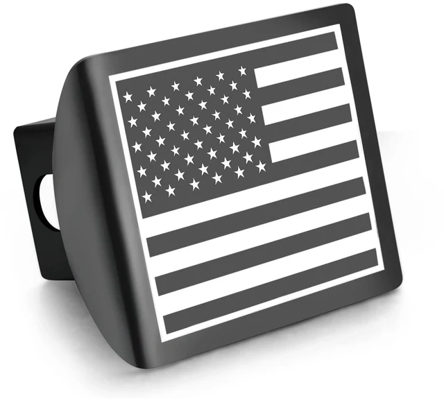 Main image of Steel Hawk Heavy Duty American Flag 304L Stainless Steel Hitch Cover 2/BL