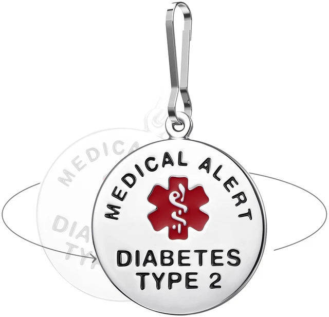 Main image of Insulin Dependent T1D Bag Tag 1.25" with Quick Clip | Pre-Engraved, Dual-Sided & Bold Lettering - PVD Rose Gold, Heavy-Duty Construction - Ideal for Emergency, Medical Condition