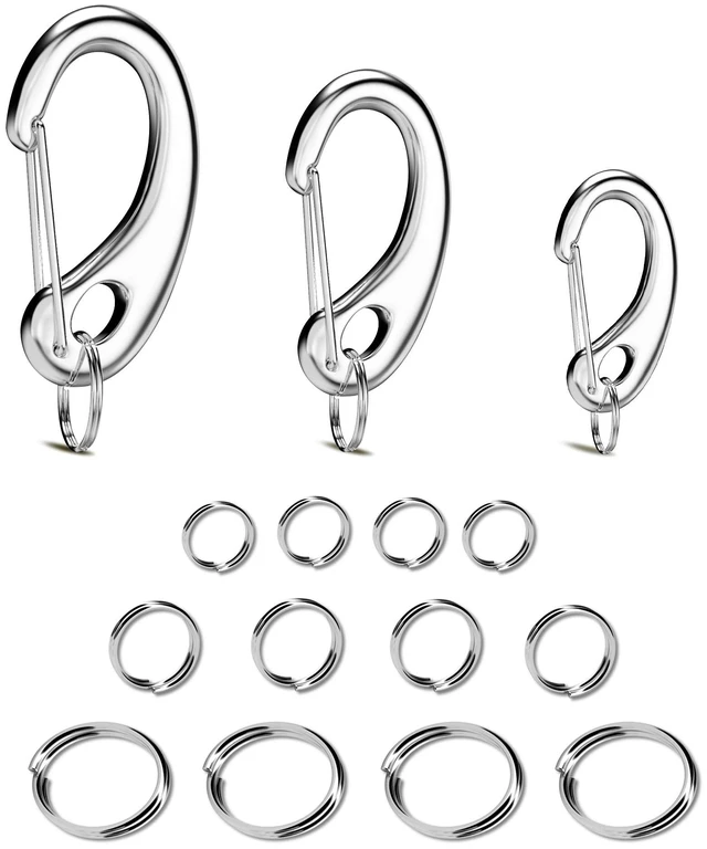 Main image of Pet Tag Quick Clip/Sping-Load Hook Combo for Pet ID Tags - 1 Per Standard/Medium/Large w/Pack of Split Rings