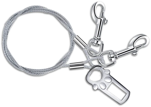 Main image of Chew Proof Surgical Stainless Steel Dog Car Seatbelt, 16 Inches