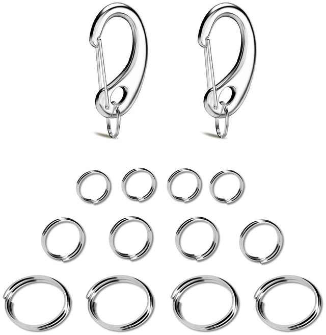 Main image of Pet Tag Quick Clip/Sping-Load Hook Combo for Pet ID Tags - 2 Standard w/Pack of Split Rings