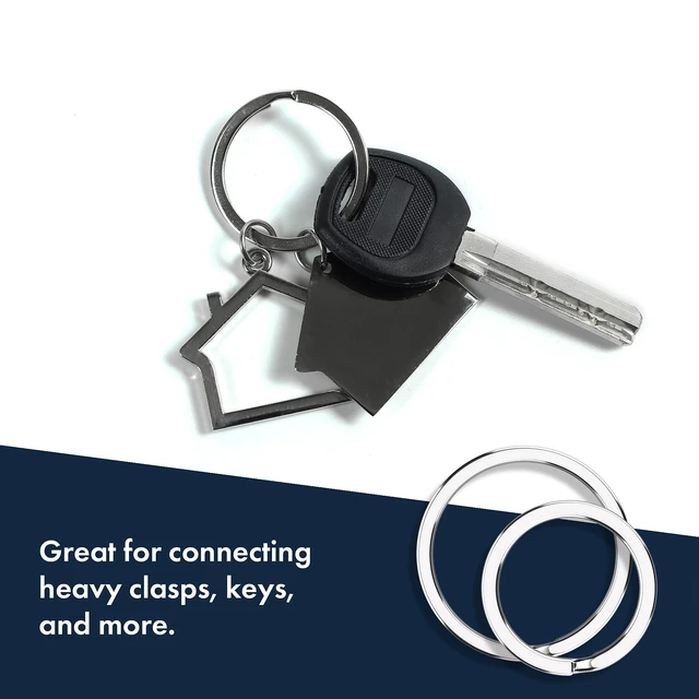 Alt view image 3 of 6 - STEEL HAWK Hard 304 Stainless Steel Rings Key Chain| Round Split Keyring for Key Chains&Accessories|Heavy-Duty, Lightweight&Rust Resistant Rings for Home Car Outdoor Arts&Crafts-10 Large