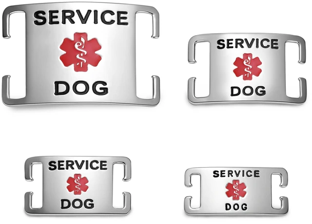 Main image of Silent Slide-On Service Dog ID Tag, Large, Silver