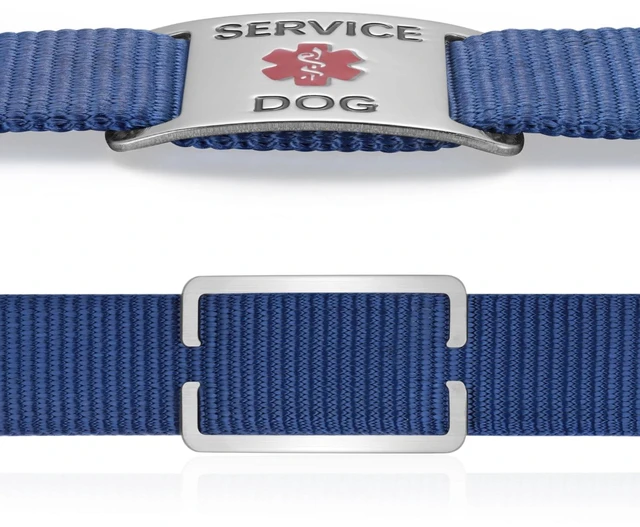 Alt view image 4 of 6 - Silent Slide-On Service Dog ID Tag, Large, Silver