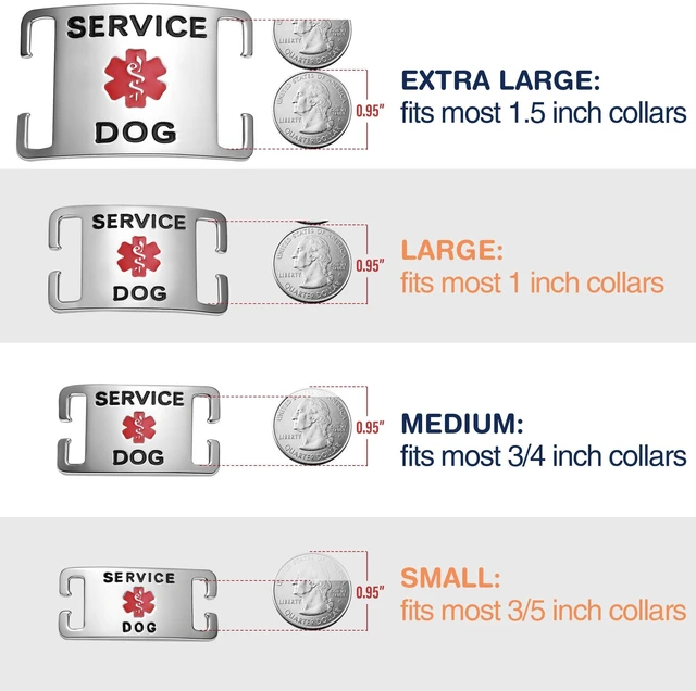 Alt view image 3 of 6 - Silent Slide-On Service Dog ID Tag, Large, Silver