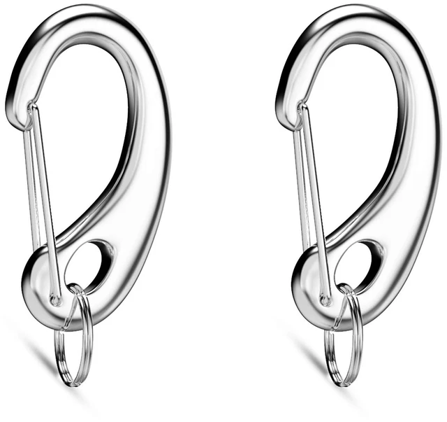 Main image of Pet Tag Quick Clip Spring-load Hook Combo, Silver/2 Large