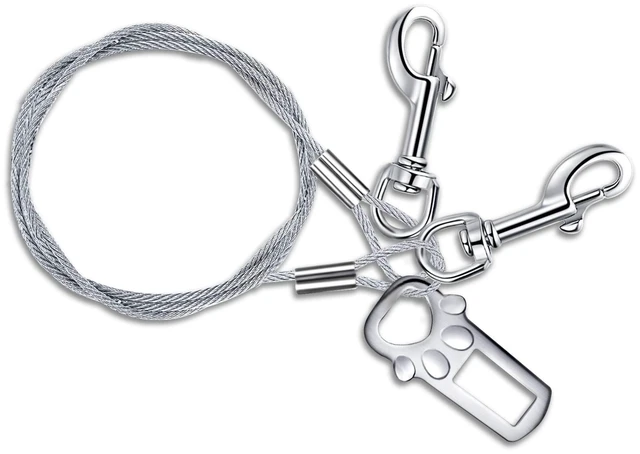 Main image of Chew Proof Surgical Stainless Steel Dog Car Seatbelt, 16 Inches
