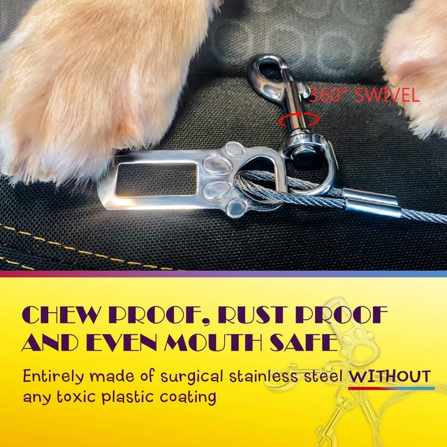 Alt view image 3 of 6 - Chew Proof Surgical Stainless Steel Dog Car Seatbelt, 16 Inches