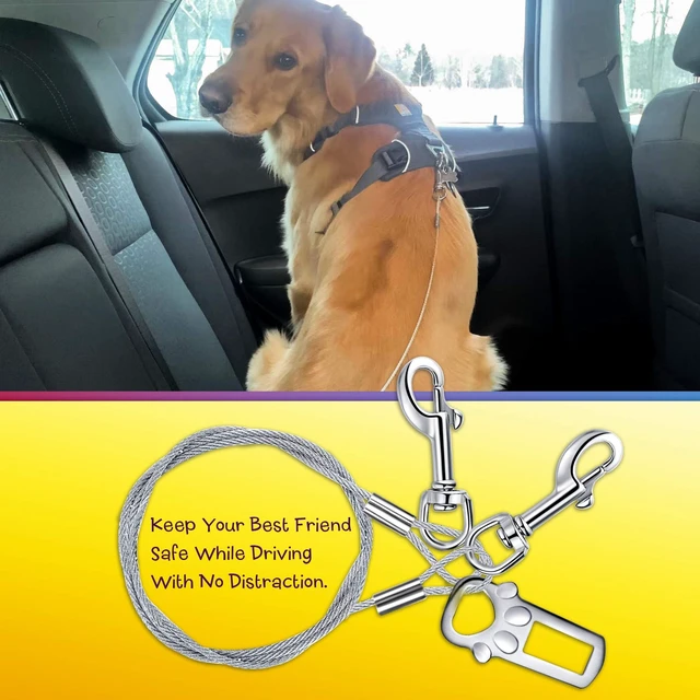 Alt view image 4 of 6 - Chew Proof Surgical Stainless Steel Dog Car Seatbelt, 16 Inches