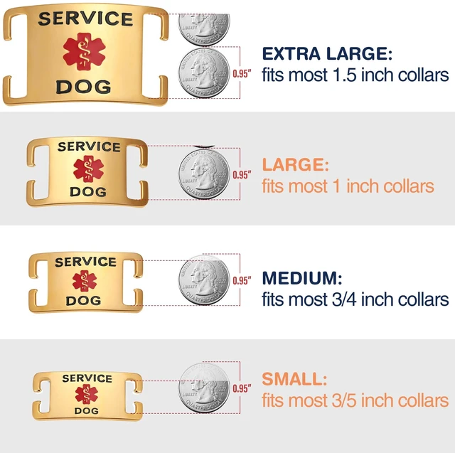 Alt view image 3 of 6 - Silent Slide-On Service Dog ID Tag, Stainless Steel S/G