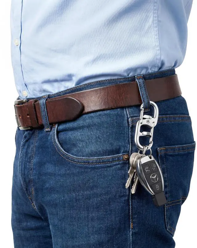 Alt view image 3 of 6 - STEEL HAWK 3-Inch Double-Sided Stainless Steel Carabiner Clip Snap Hook, 154lb Capacity