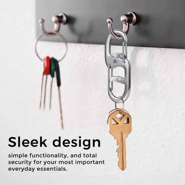 Alt view image 6 of 6 - STEEL HAWK 3-Inch Double-Sided Stainless Steel Carabiner Clip Snap Hook, 154lb Capacity