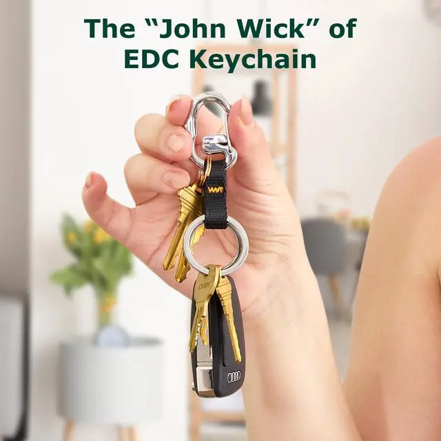 Alt view image 4 of 6 - STEEL HAWK Stainless Steel Keychain EDC Organizer Car Key Clip Holder